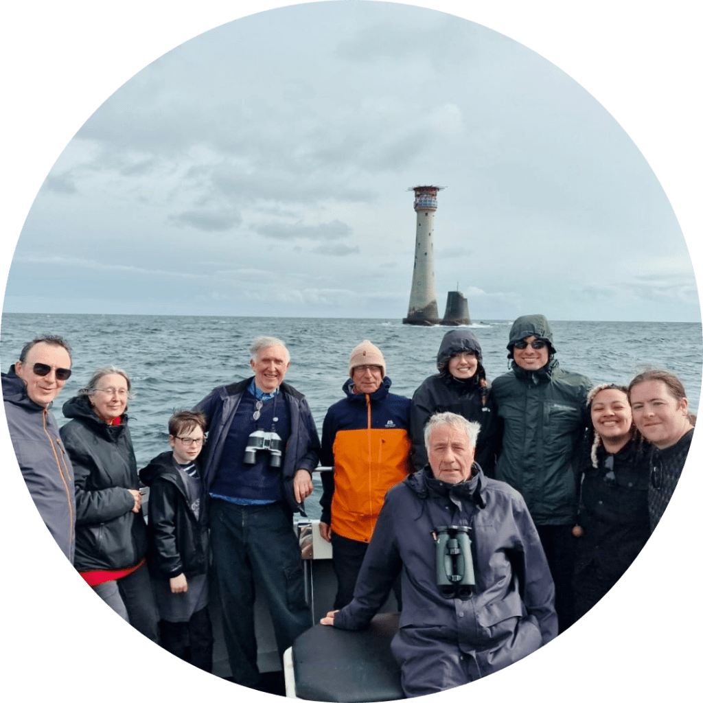 A picture of the Lighthouse Explorers group trip to Eddystone Lighthouse.